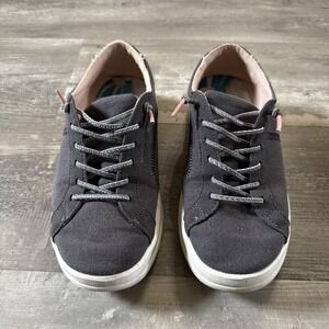 Hey Dude Karina Slip On Shoe Womens SIZE 6 Jet Black Gray Casual Comfort Sneaker